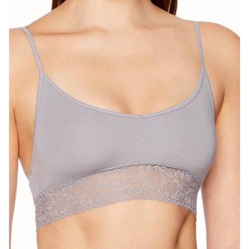 NWT Calvin Klein cotton lace unlined bralette S